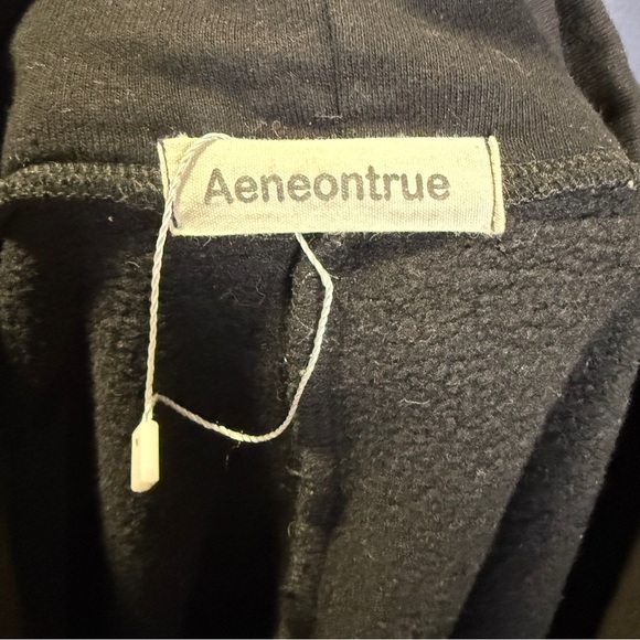 Aeneontrue black funnel neck oversized sweatshirt dress, OS - Picture 7 of 9